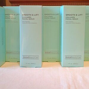 Lot of 8 Global Beauty Care Smooth & Lift Collagen Facial Serum 1oz New